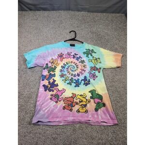 Liquid Blue Grateful Dead Dancing Bears Tie Dye T Shirt Men's Size S 1995